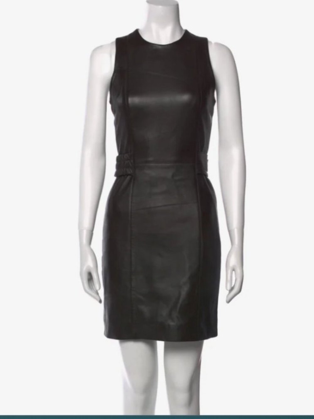 REMAIN Birger Christensen Brown Genuine Leather Mini Dress